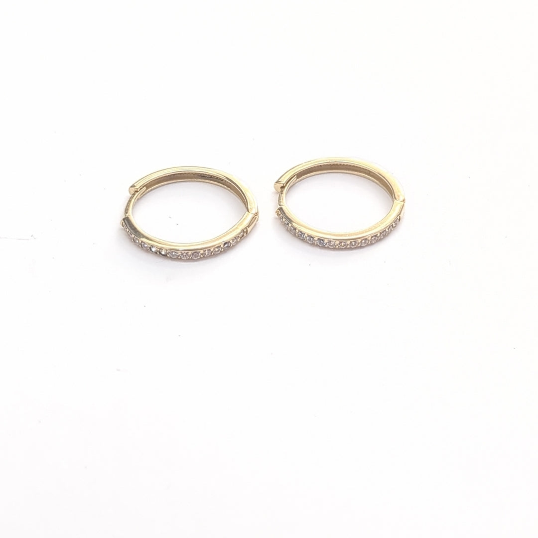 ARETES ARRACADAS C CIRCONIAS 14K 2.1 GR (NUEVO)