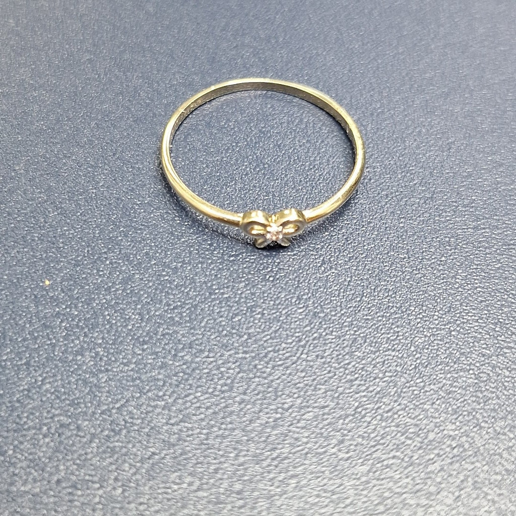 ANILLO ANILLITO FIG MOÑO C CIRCONIAS 14K 9 TALLA 1 GR (NUEVO)