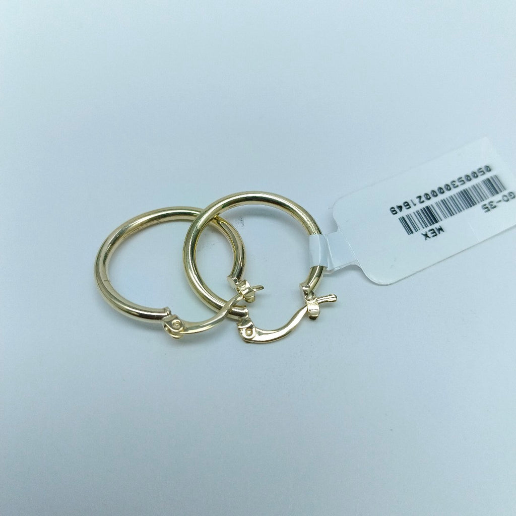 ARETES TEJIDO ARRACADAS LISAS 14K 1.1 GR (NUEVO)