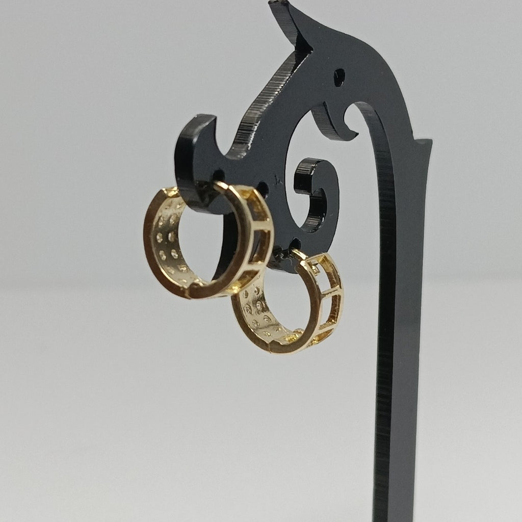 ARETES HUGGIES C CIRCONIAS 14K 1.7 GR (NUEVO)