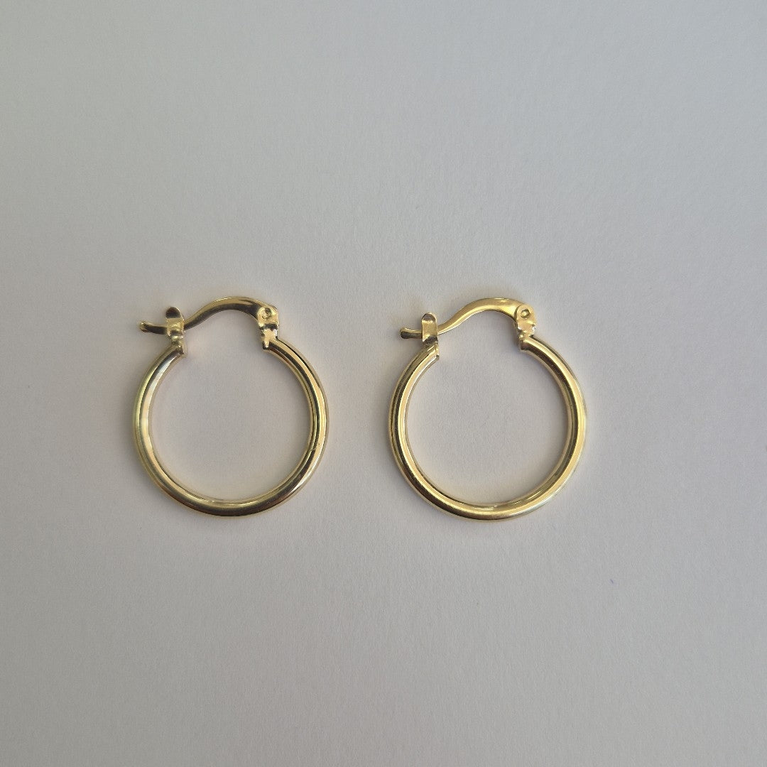 ARETES TEJIDO ARRACADAS LISAS 14K 1.2 GR (NUEVO)