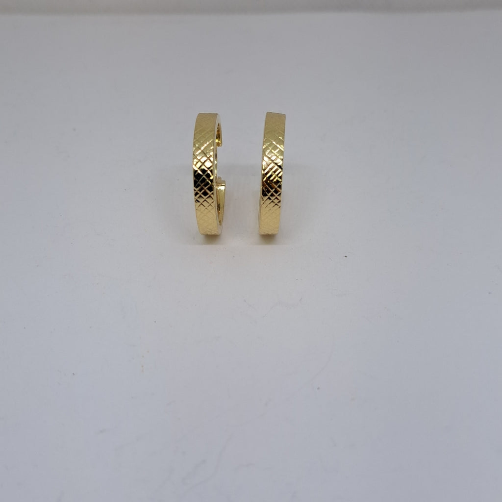 ARETES TEJIDO ARRACADAS FACETADAS 14K 2.9 GR (NUEVO)