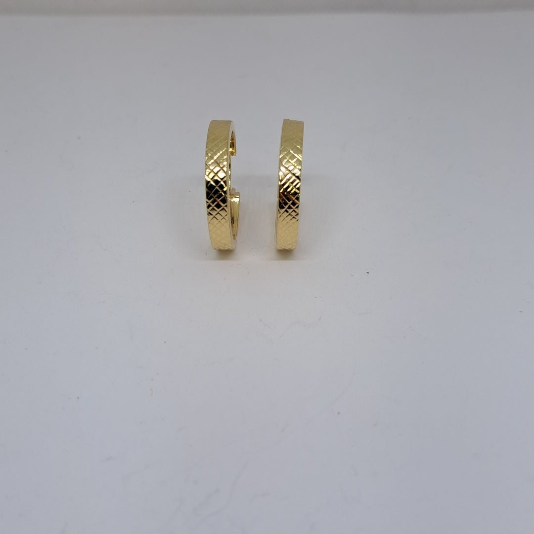 ARETES TEJIDO ARRACADAS FACETADAS 14K 2.9 GR (NUEVO)