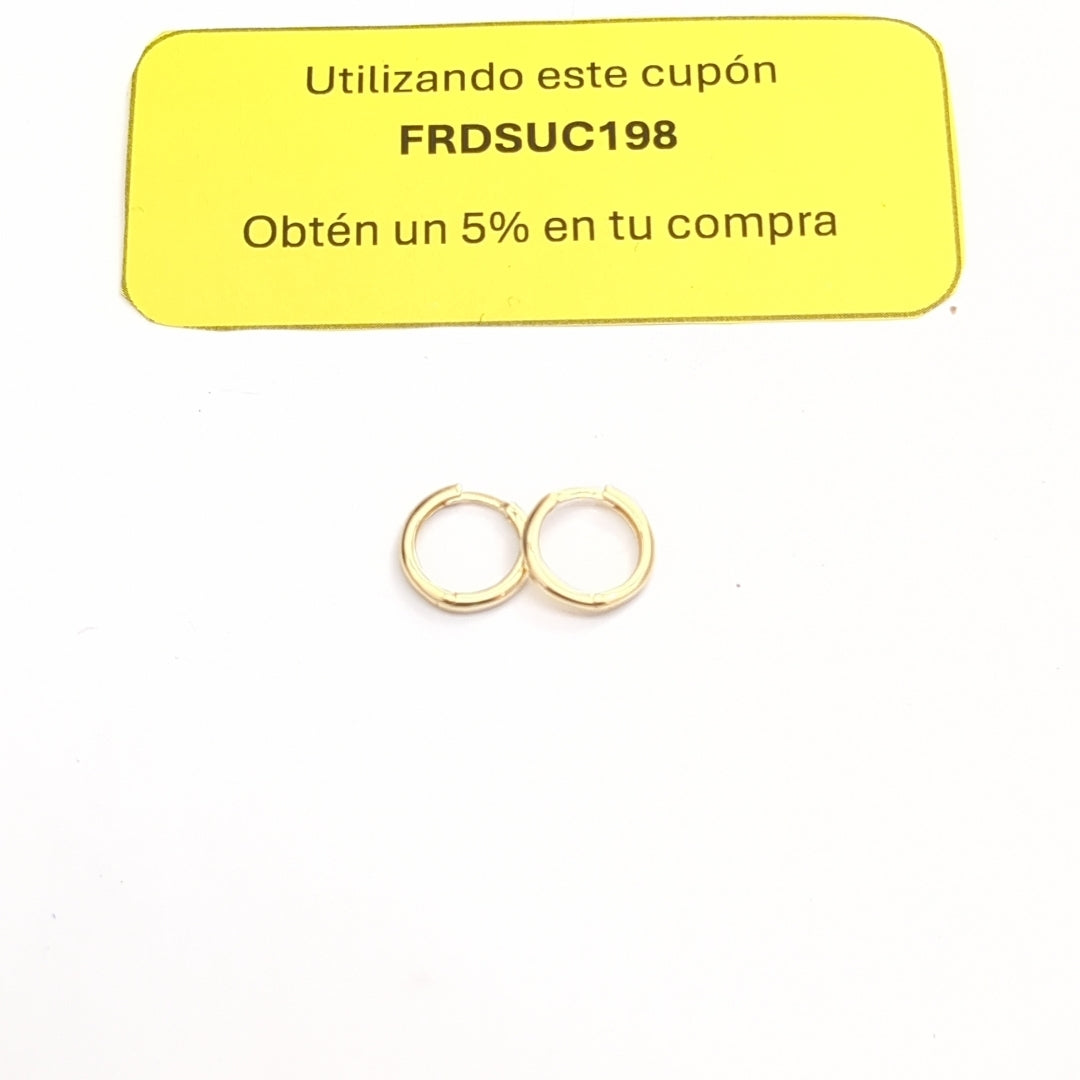 ARETES HUGGIES LISAS 14K 1.6 GR (NUEVO)