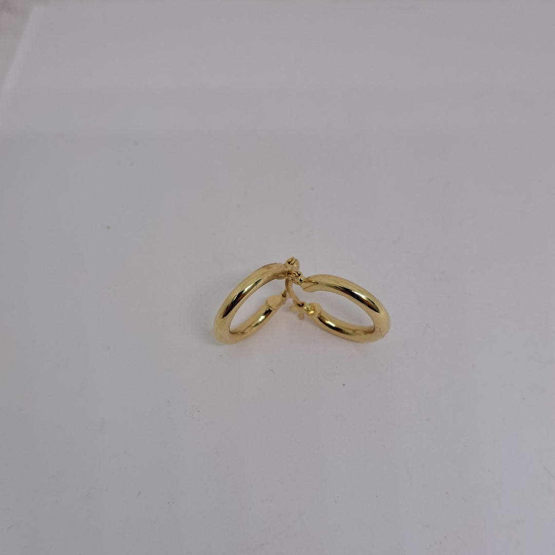 ARETES TEJIDO ARRACADAS LISAS 14K 1.6 GR (NUEVO)