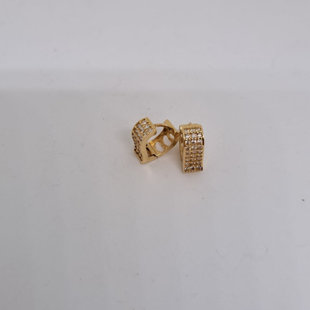 ARETES ARRACADAS CORAZON C CIRCONIAS 14K 2.1 GR (NUEVO)
