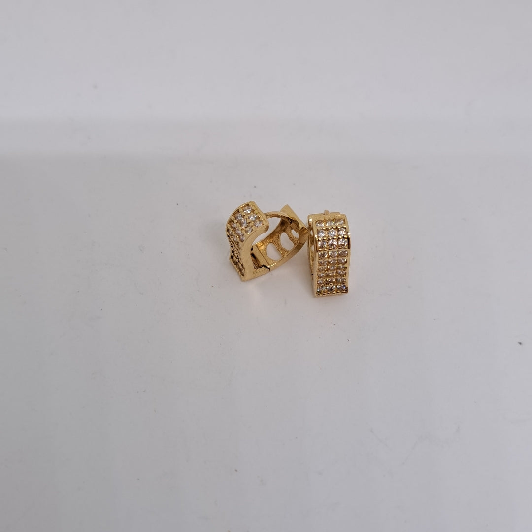 ARETES ARRACADAS CORAZON C CIRCONIAS 14K 2.1 GR (NUEVO)