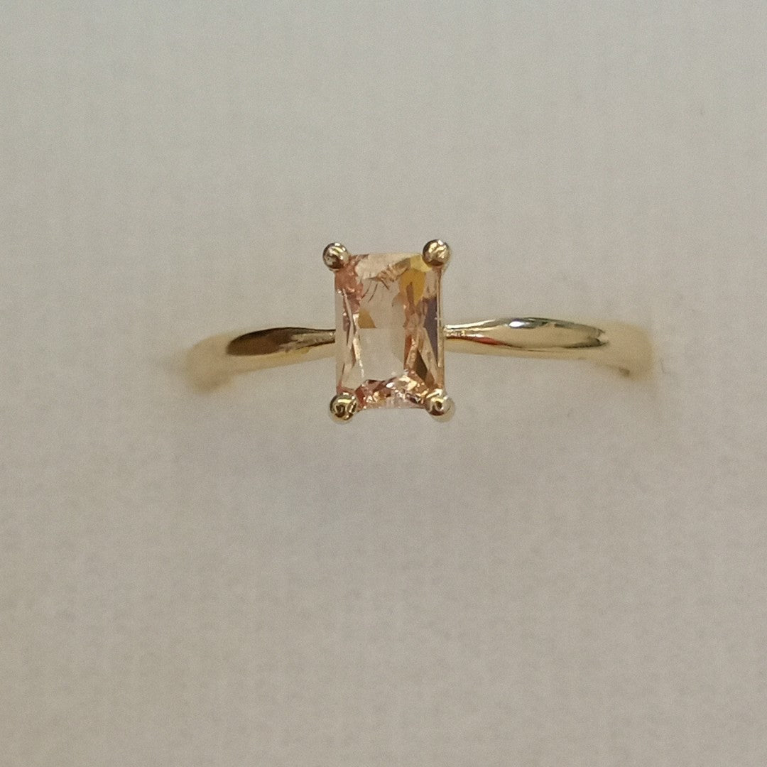 ANILLOS TEJIDO ANILLITO C PIEDRA DE COLOR 14K 8 1.2 GR (NUEVO)