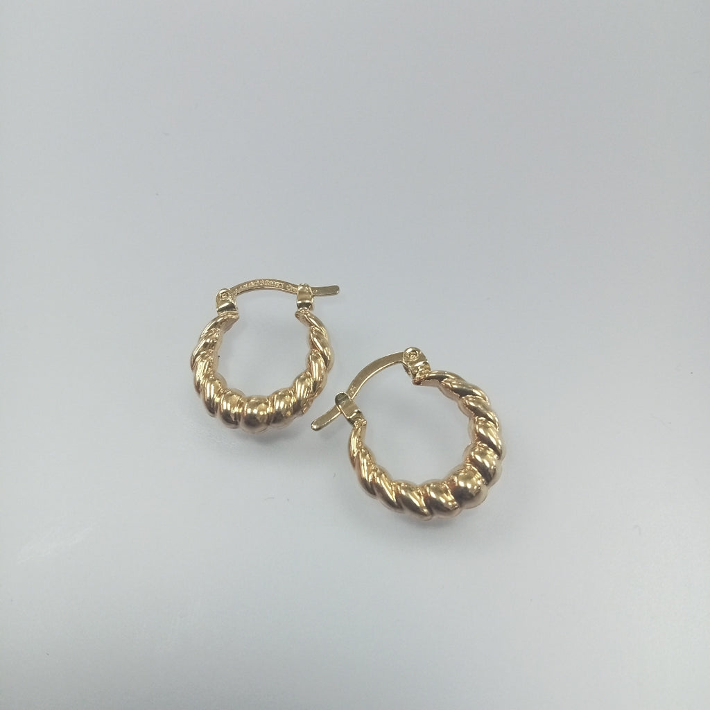 ARETES ARRACADAS TZL HUECAS 14K 1.5 GR (NUEVO)