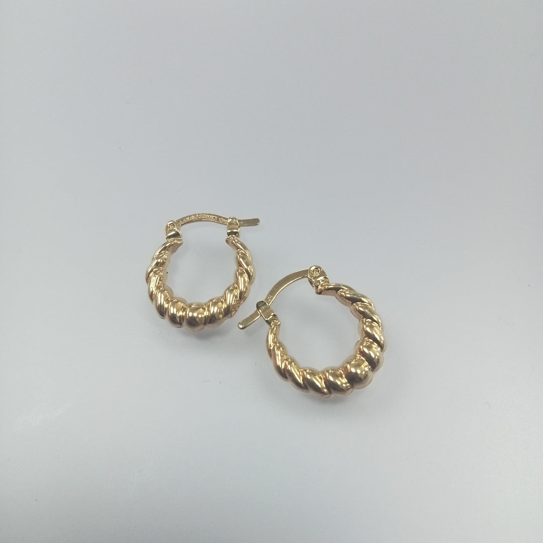 ARETES ARRACADAS TZL HUECAS 14K 1.5 GR (NUEVO)