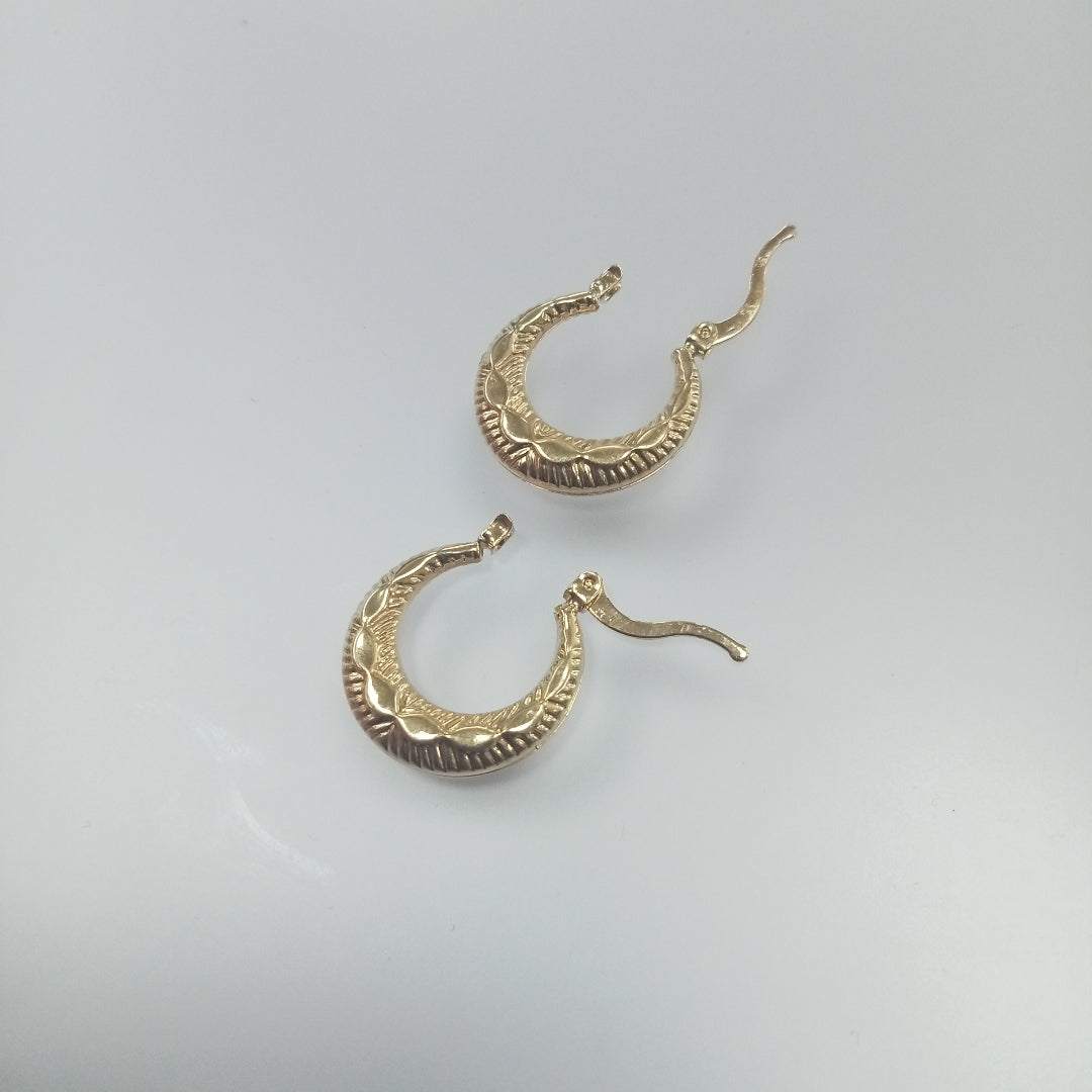 ARETES ARRACADAS HUECAS 14K 1.8 GR (NUEVO)