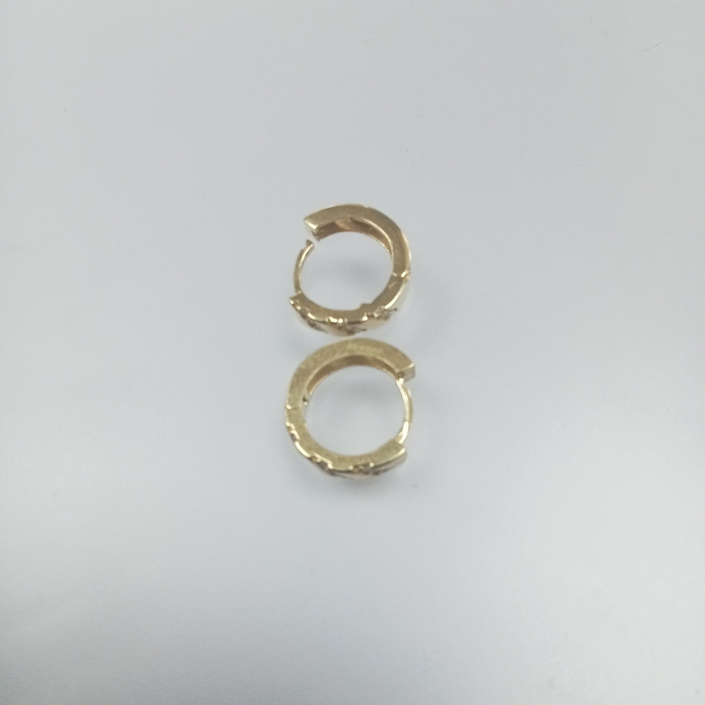 ARETES HUGGIES CON CIRCONIAS 14K 2.3 GR (NUEVO)