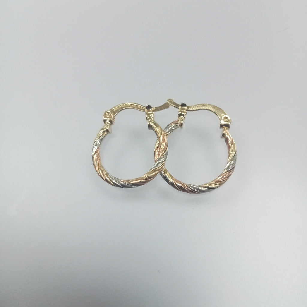 ARETES ARRACADAS COMBINADAS 14K 2 GR (NUEVO)