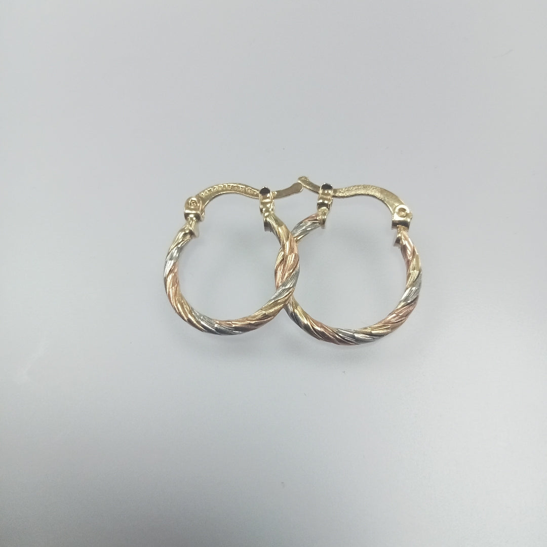 ARETES ARRACADAS COMBINADAS 14K 2 GR (NUEVO)