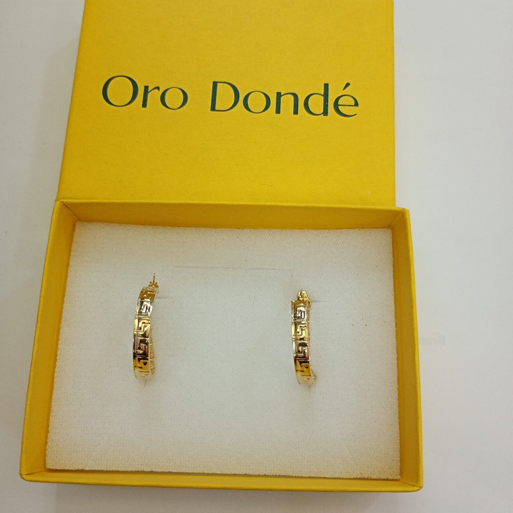 ARETES ARRACADA CON GRECAS 14K 2 GR (NUEVO)