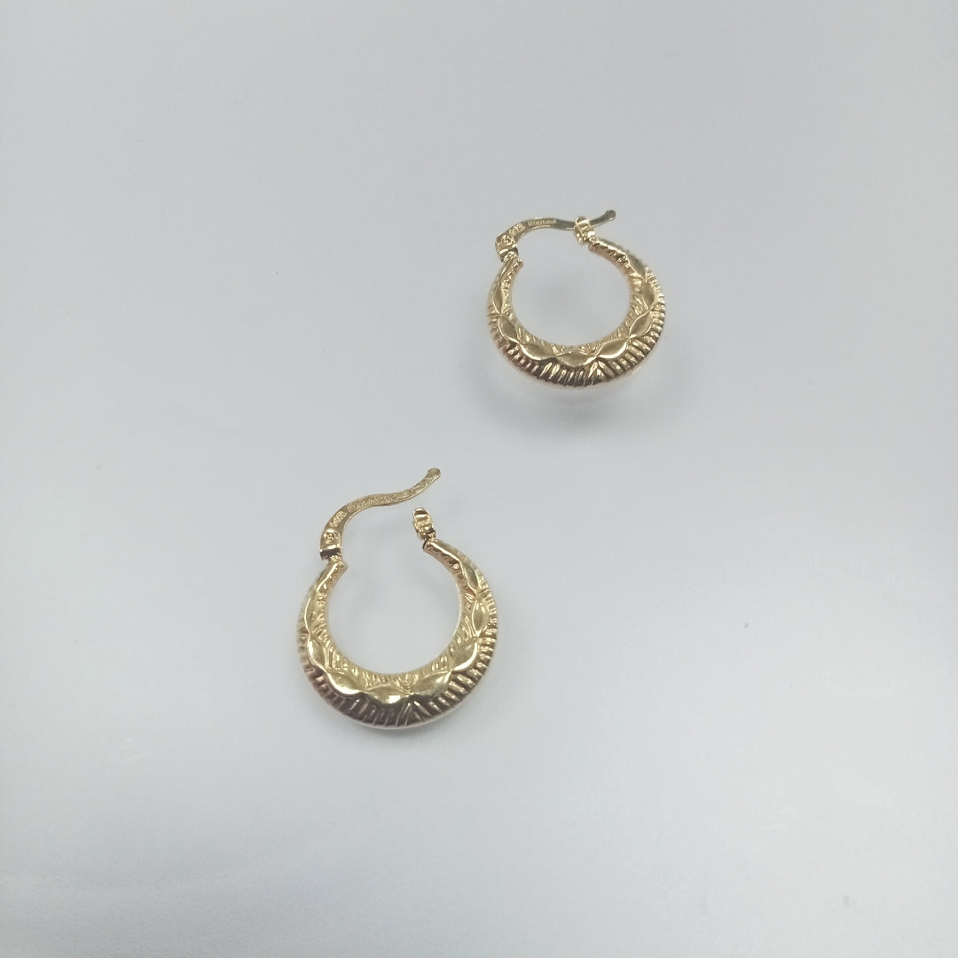 ARETES ARRACADAS HUECAS 14K 1.9 GR (NUEVO)