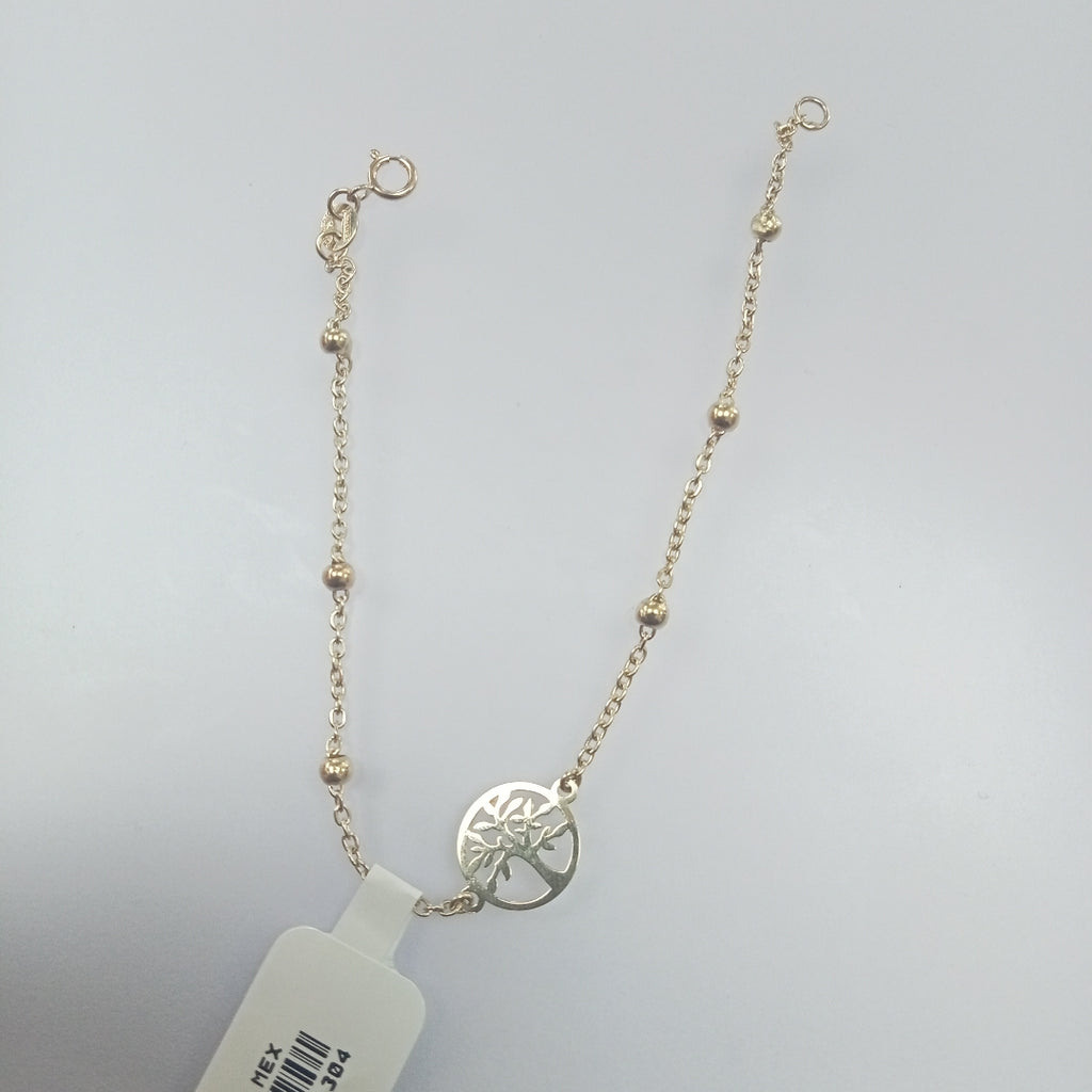 PULSERA TEJIDO ESPECIAL ARBOL 14K 18 CM 1.7 GR (NUEVO)