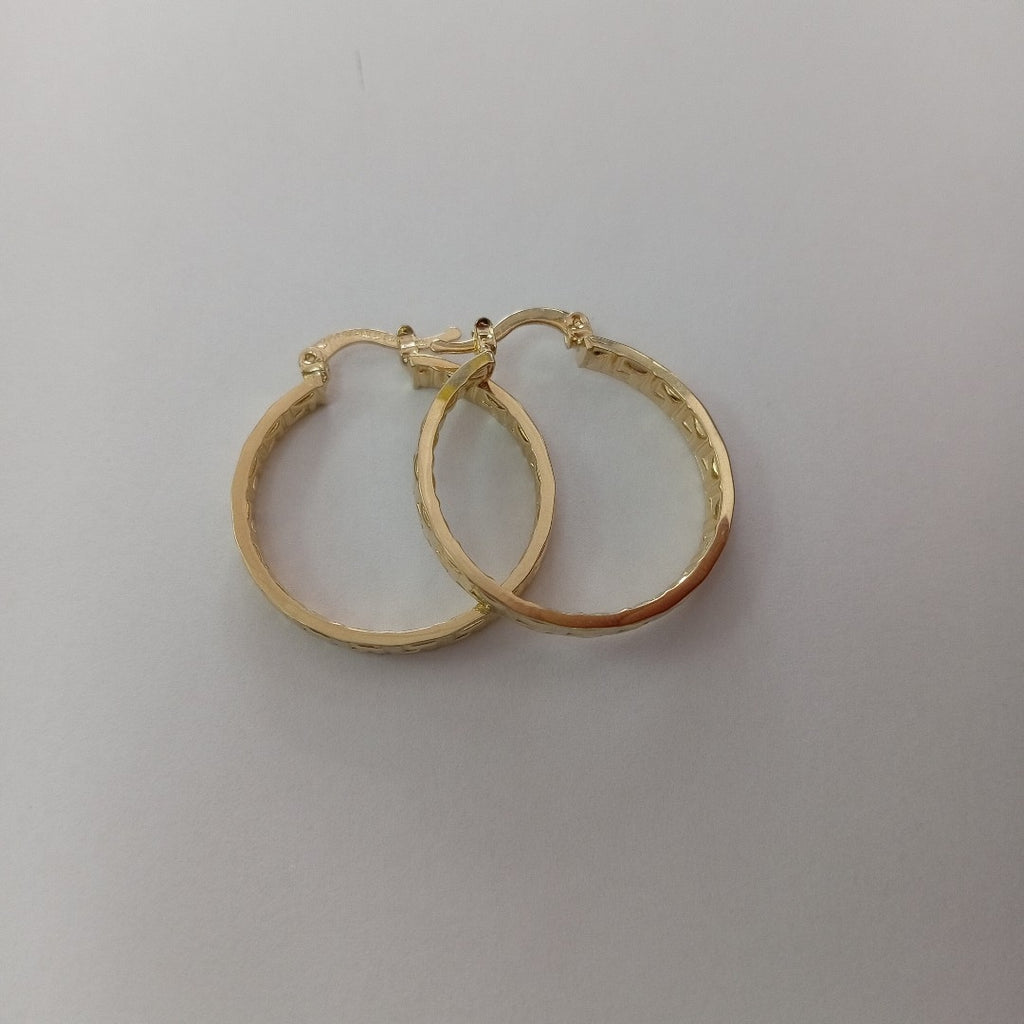 ARETES TEJIDO ARRACADA CON GRECAS 14K 2.8 GR (NUEVO)