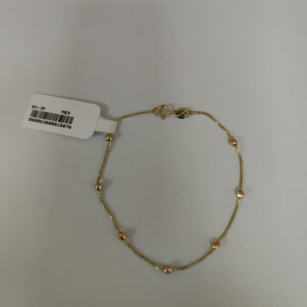 PULSERA ESPECIAL CON BOLITAS 14K 18 CM 1.4 GR (NUEVO)