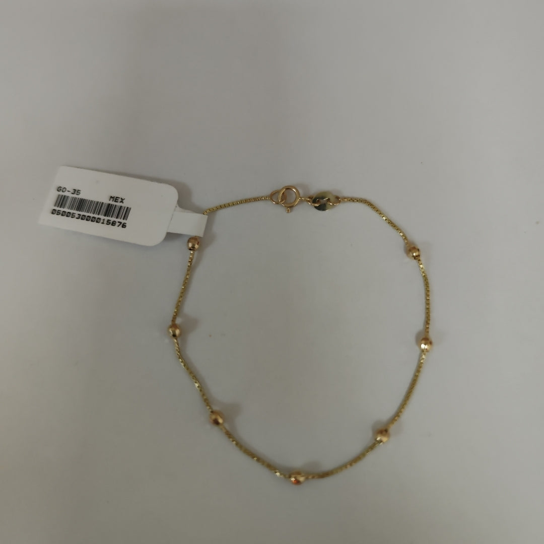 PULSERA ESPECIAL CON BOLITAS 14K 18 CM 1.4 GR (NUEVO)