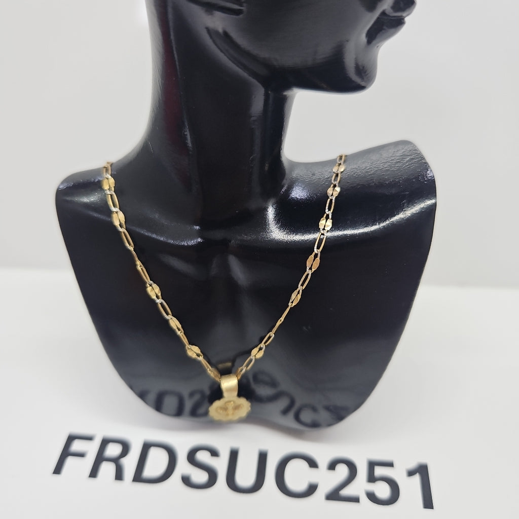 CADENA,MEDALLA RELIGIOSA ORO 10 K 1,80 GRMS (SEMINUEVO)