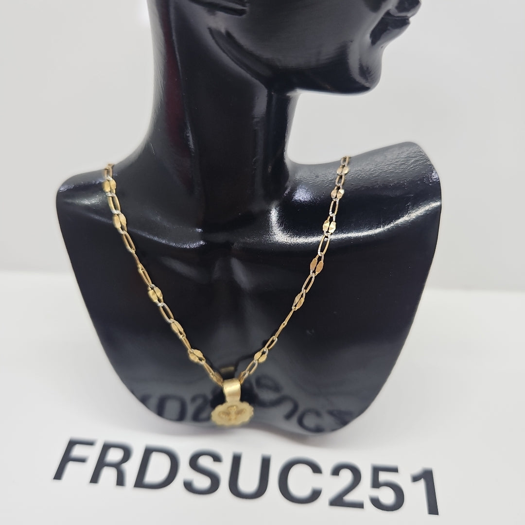 CADENA,MEDALLA RELIGIOSA ORO 10 K 1,80 GRMS (SEMINUEVO)
