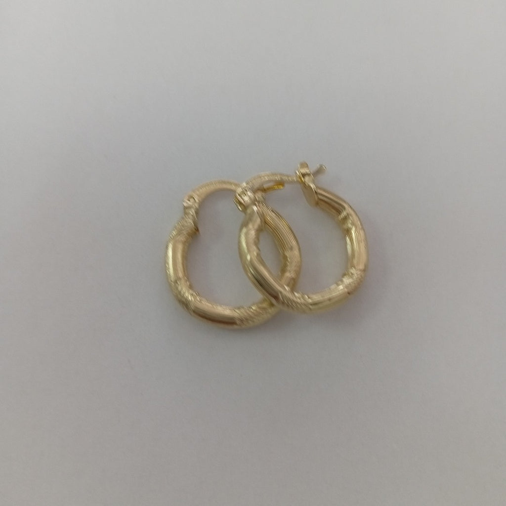 ARETES TEJIDO ARRACADAS CON DISEÑO 14K 2.7 GR (NUEVO)