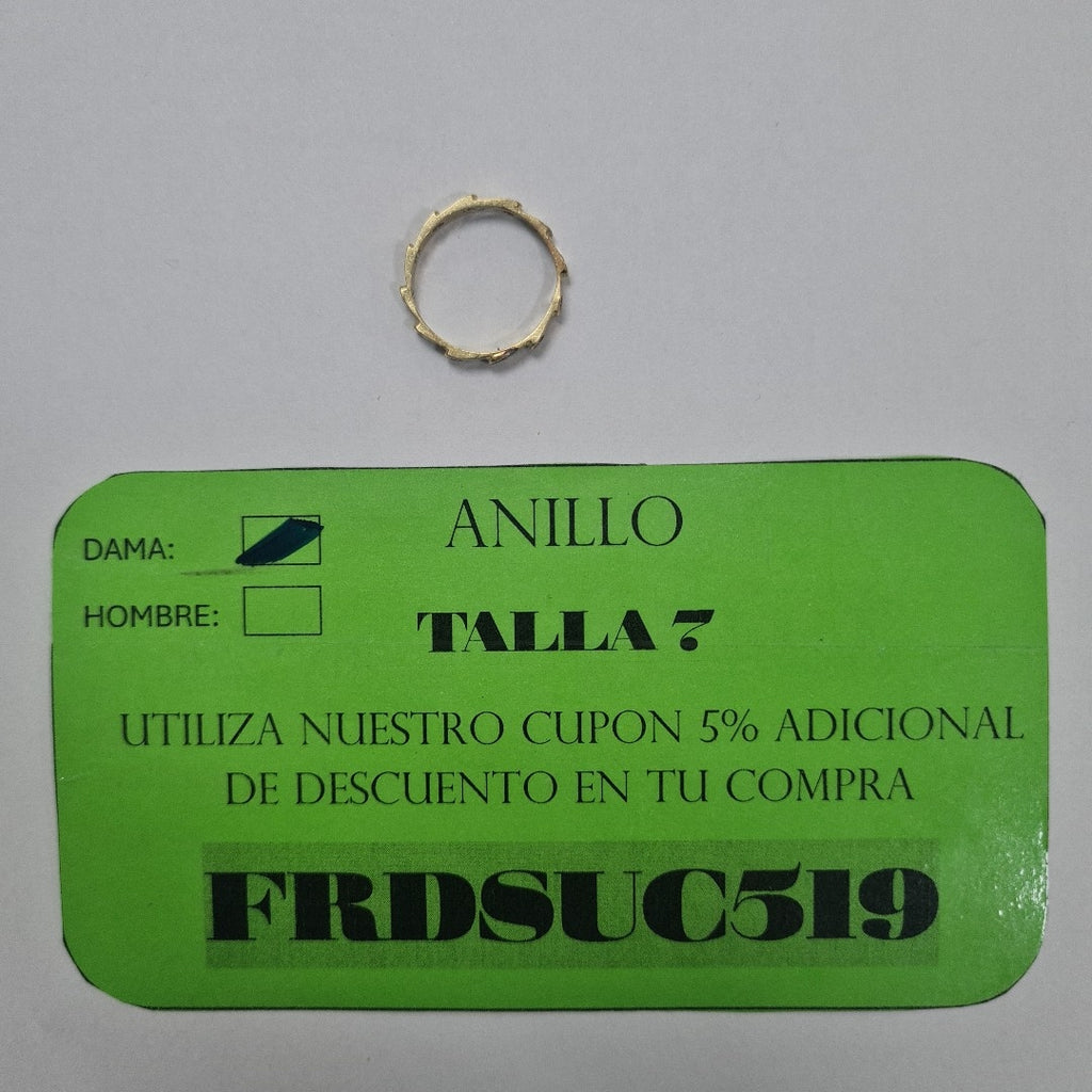 ANILLO ORO 14 K 1.5 GRMS (SEMINUEVO)
