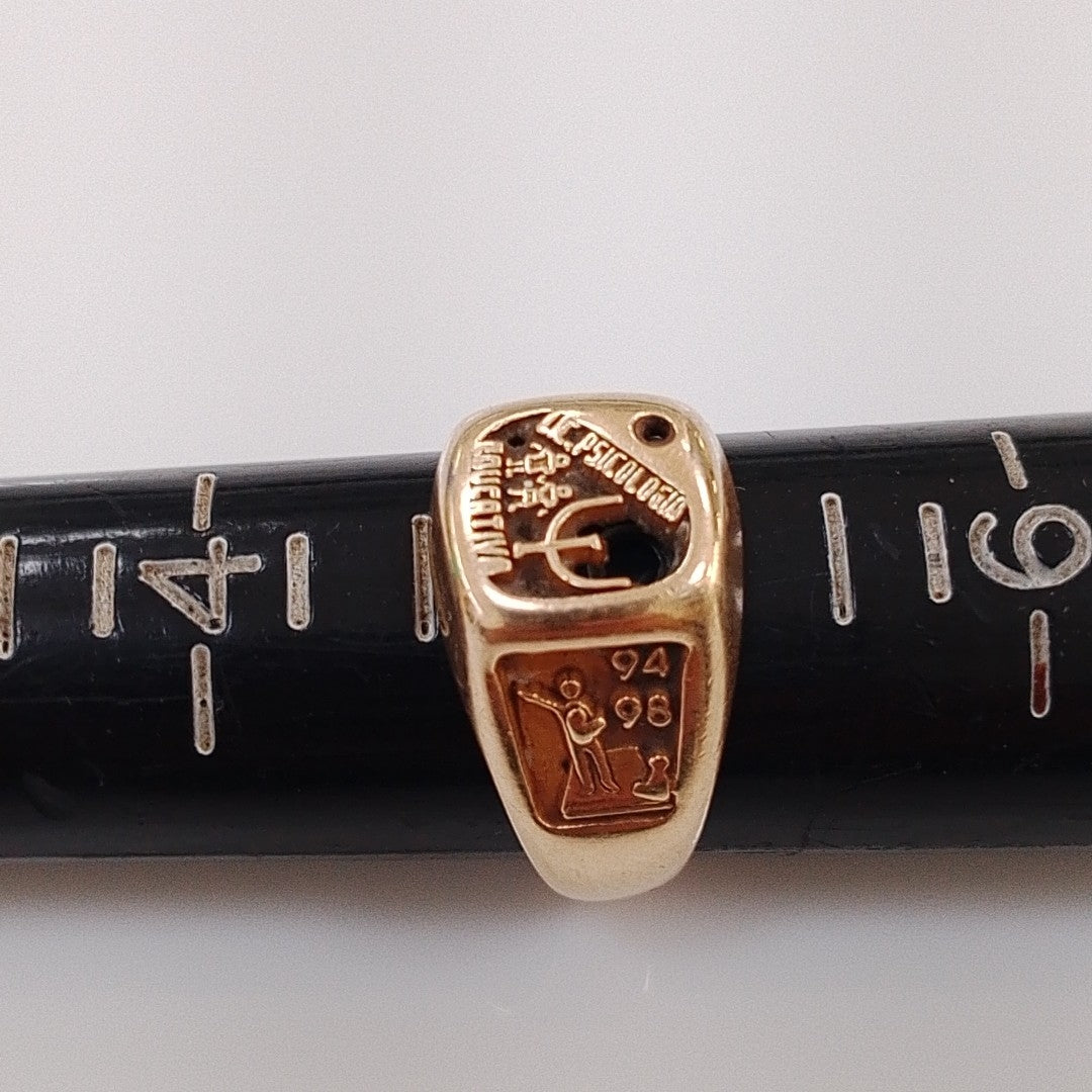 ANILLO DE GRADUACIÓN ORO 14 K 4.5 GRMS (SEMINUEVO)