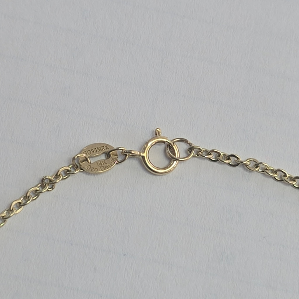 PULSERA ESPECIAL CON CORAZONES 14K 18 CM 1.3 GR (NUEVO)