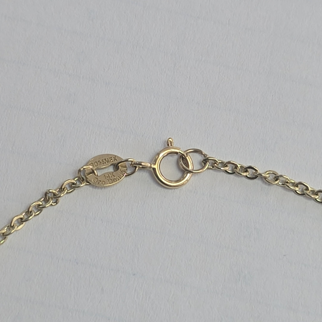 PULSERA ESPECIAL CON CORAZONES 14K 18 CM 1.3 GR (NUEVO)