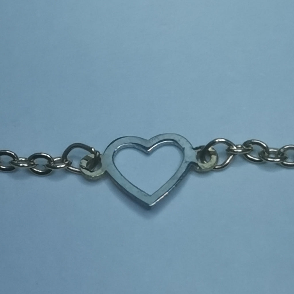 PULSERA ESPECIAL CON CORAZONES 14K 18 CM 1.2 GR (NUEVO)