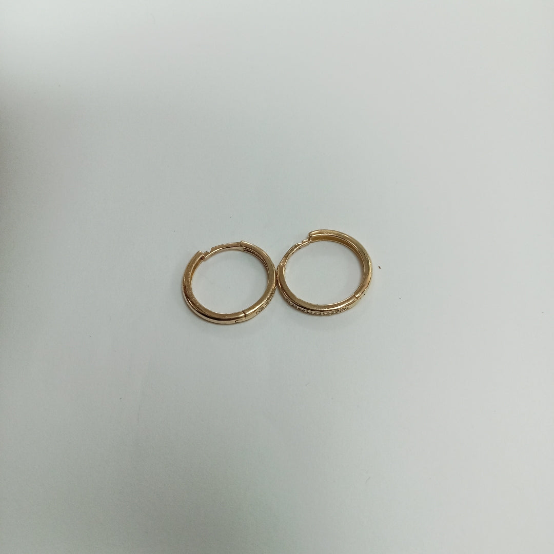 ARETES HUGGIES C CIRCONIA 14K 1.8 GR (NUEVO)