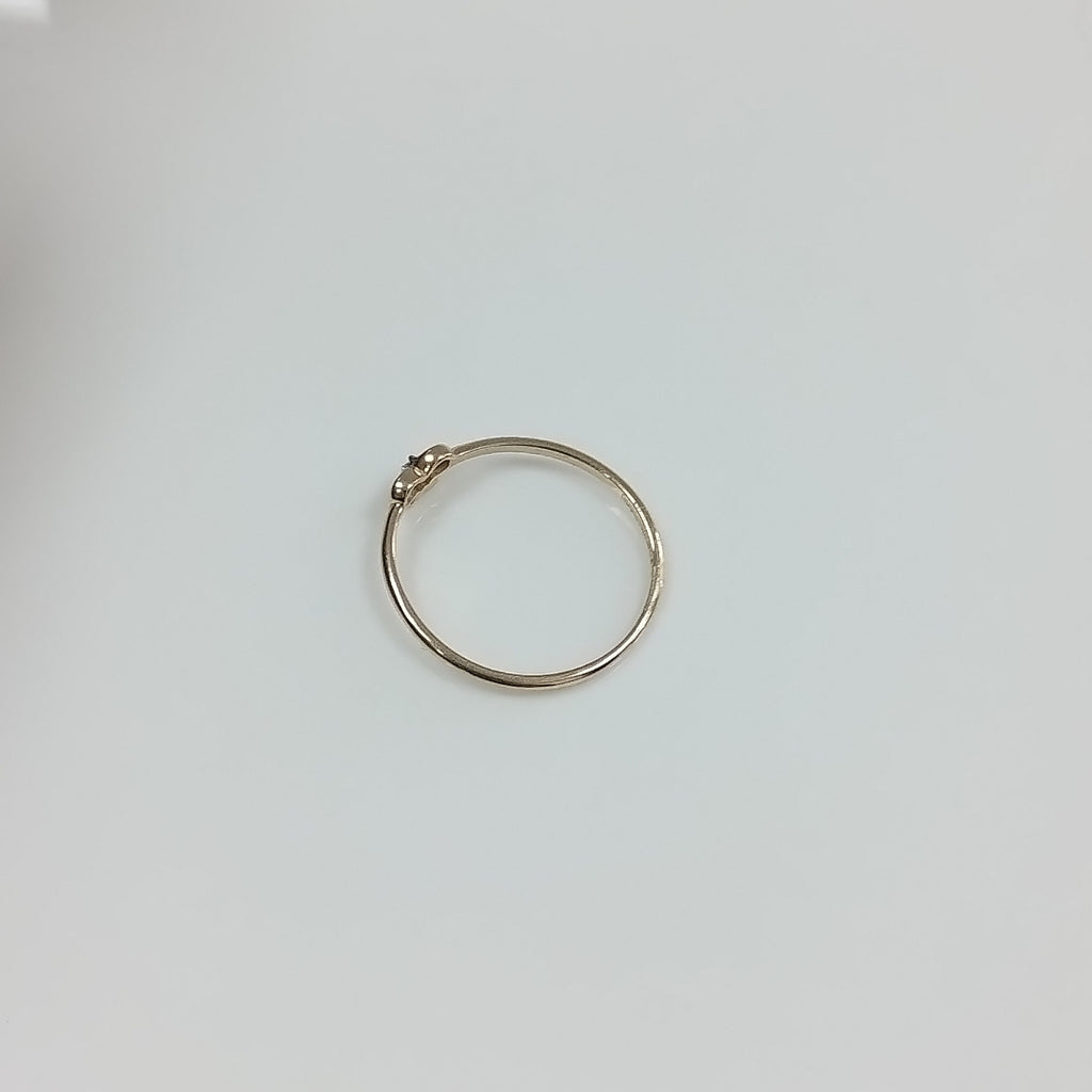 ANILLO ANILLITO FIG MOÑO C CIRCONIAS 14K 7 TALLA 0.9 GR (NUEVO)