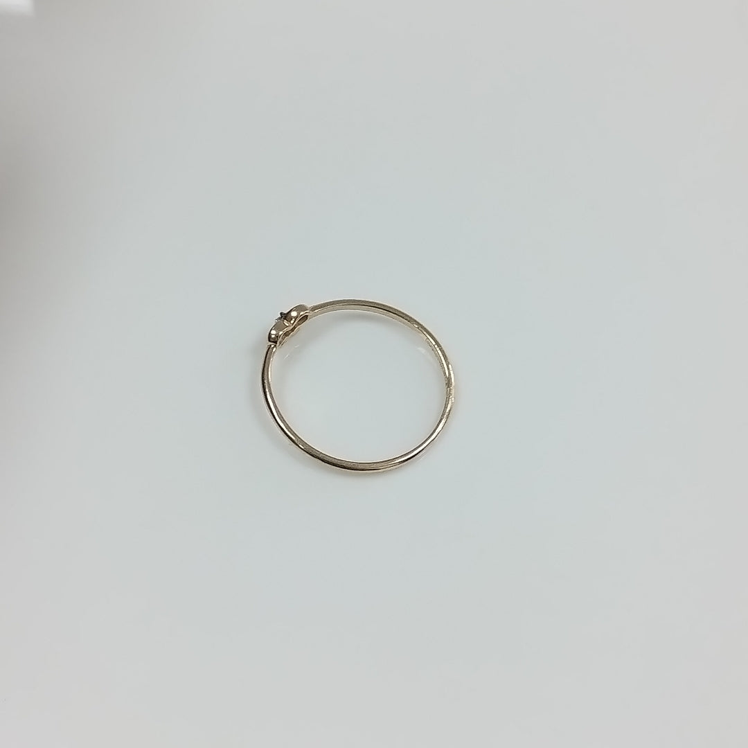 ANILLO ANILLITO FIG MOÑO C CIRCONIAS 14K 7 TALLA 0.9 GR (NUEVO)