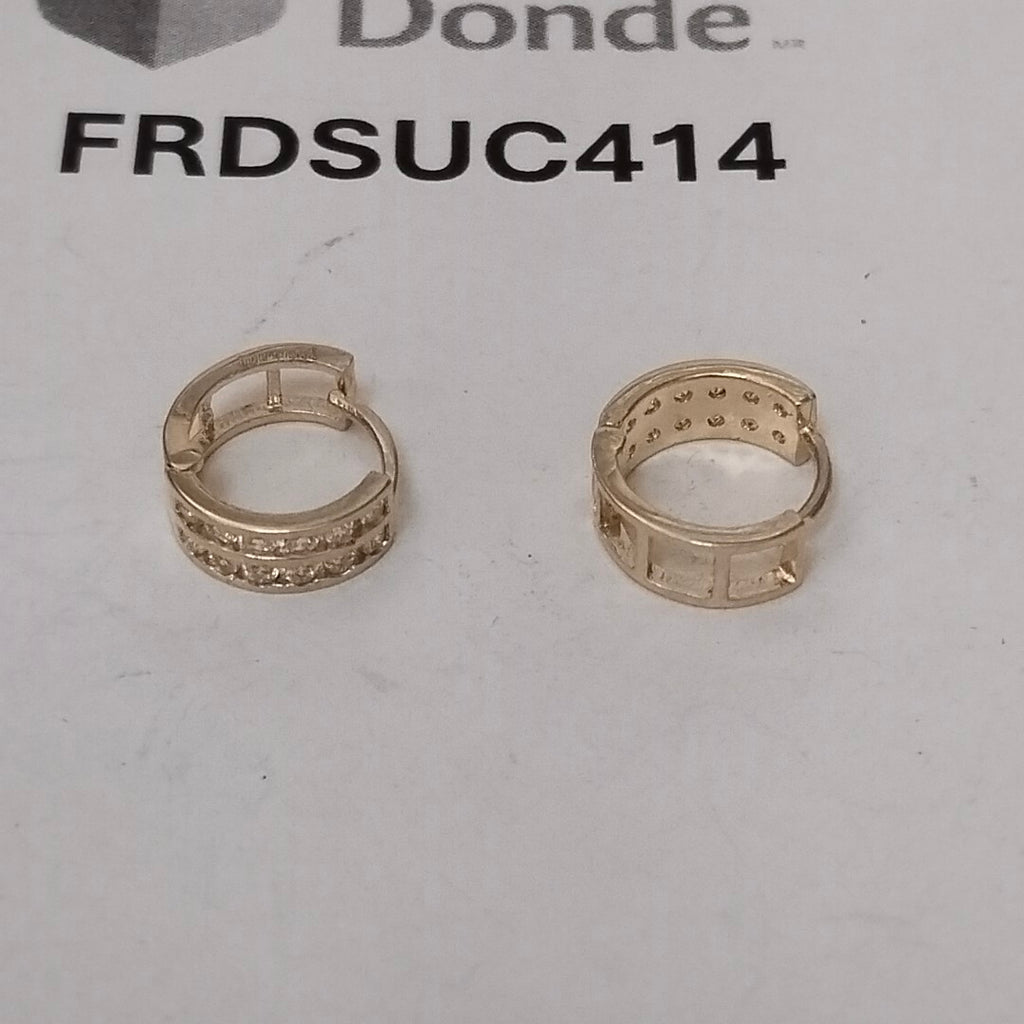 ARETES HUGGIES C CIRCONIAS 14K 1.7 GR (NUEVO)
