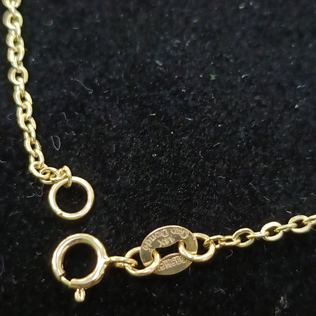 PULSERA ESPECIAL CON TREBOL 14K 18 CM 1.9 GR (NUEVO)