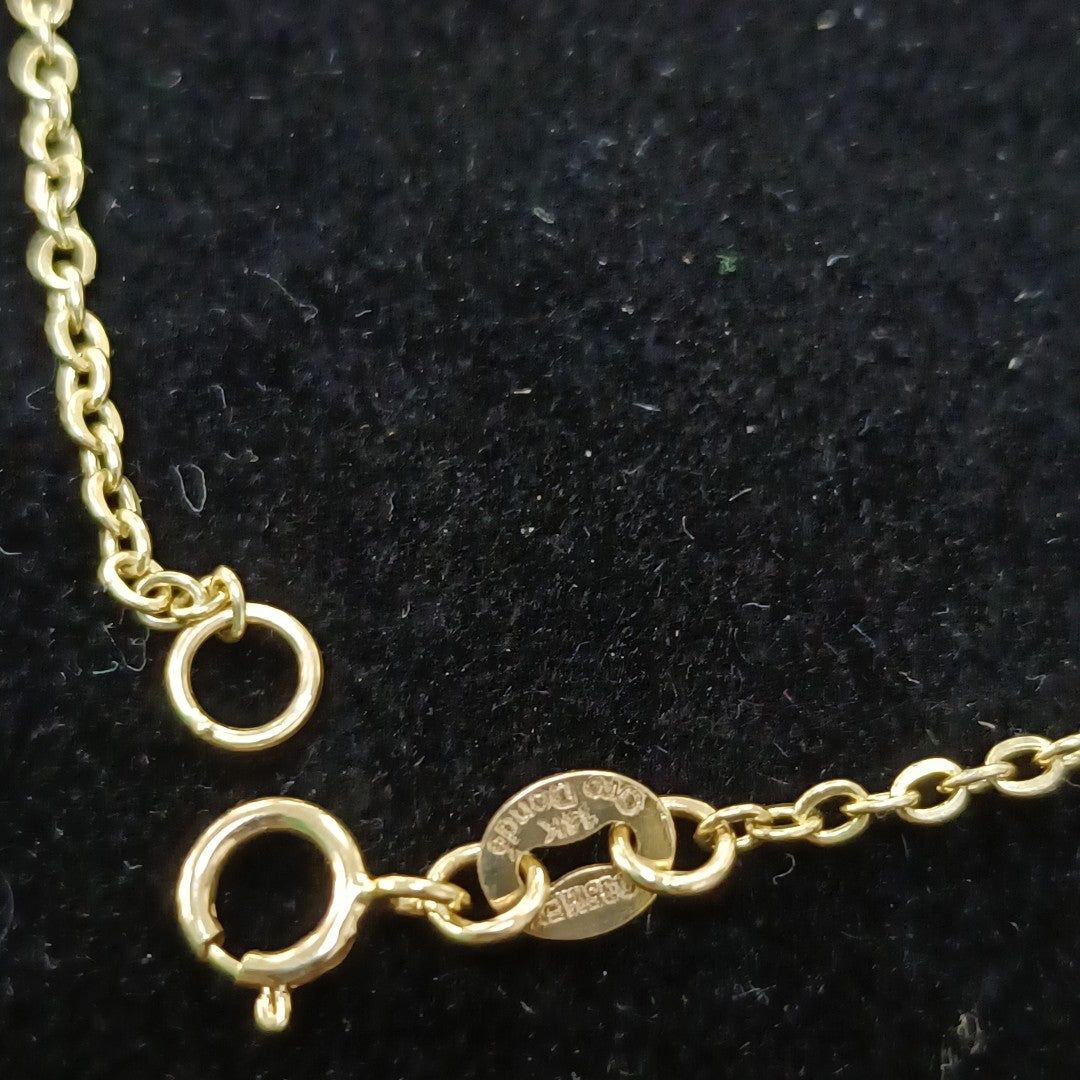 PULSERA ESPECIAL CON TREBOL 14K 18 CM 1.9 GR (NUEVO)