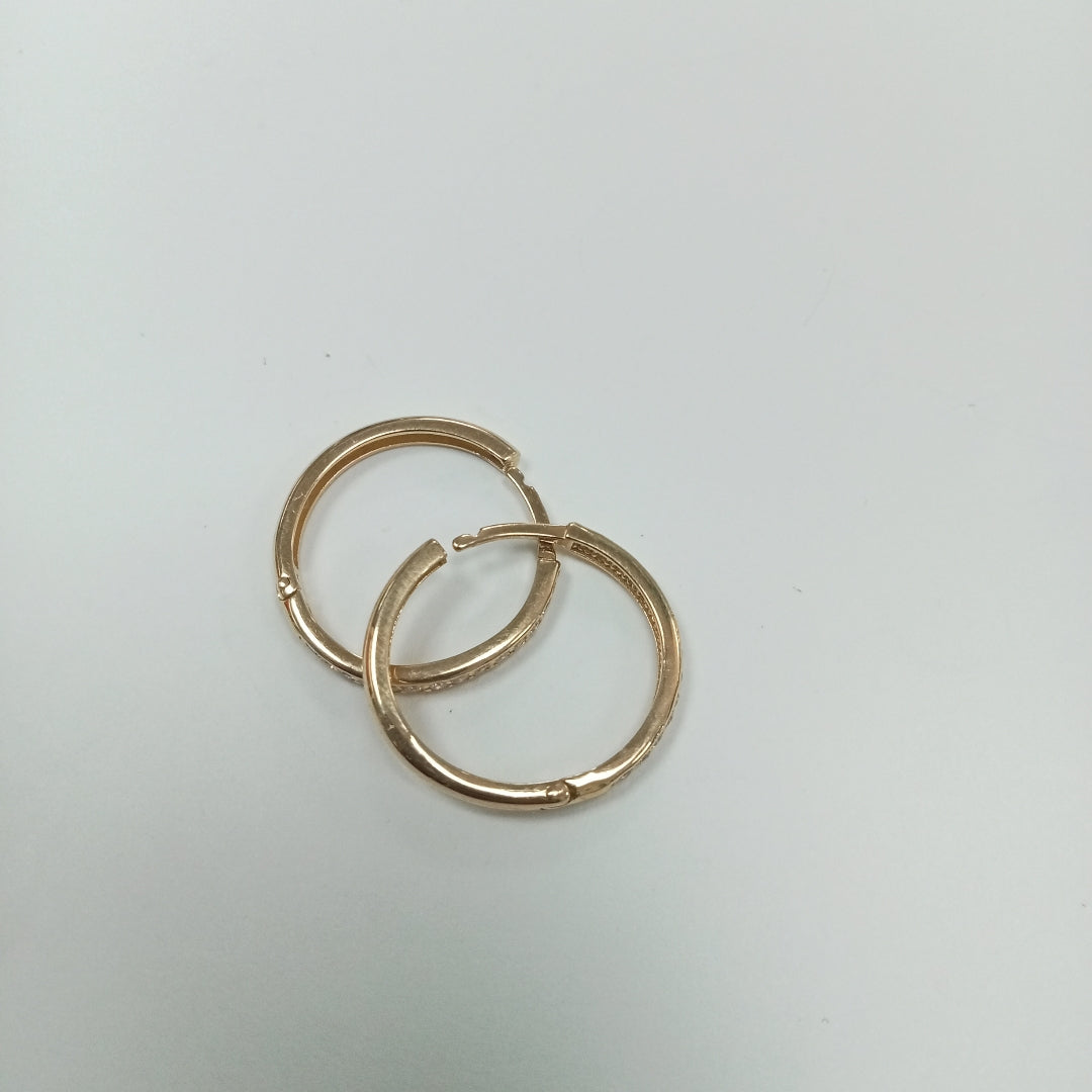ARETES ARRACADAS C CIRCONIAS 14K 1.9 GR (NUEVO)