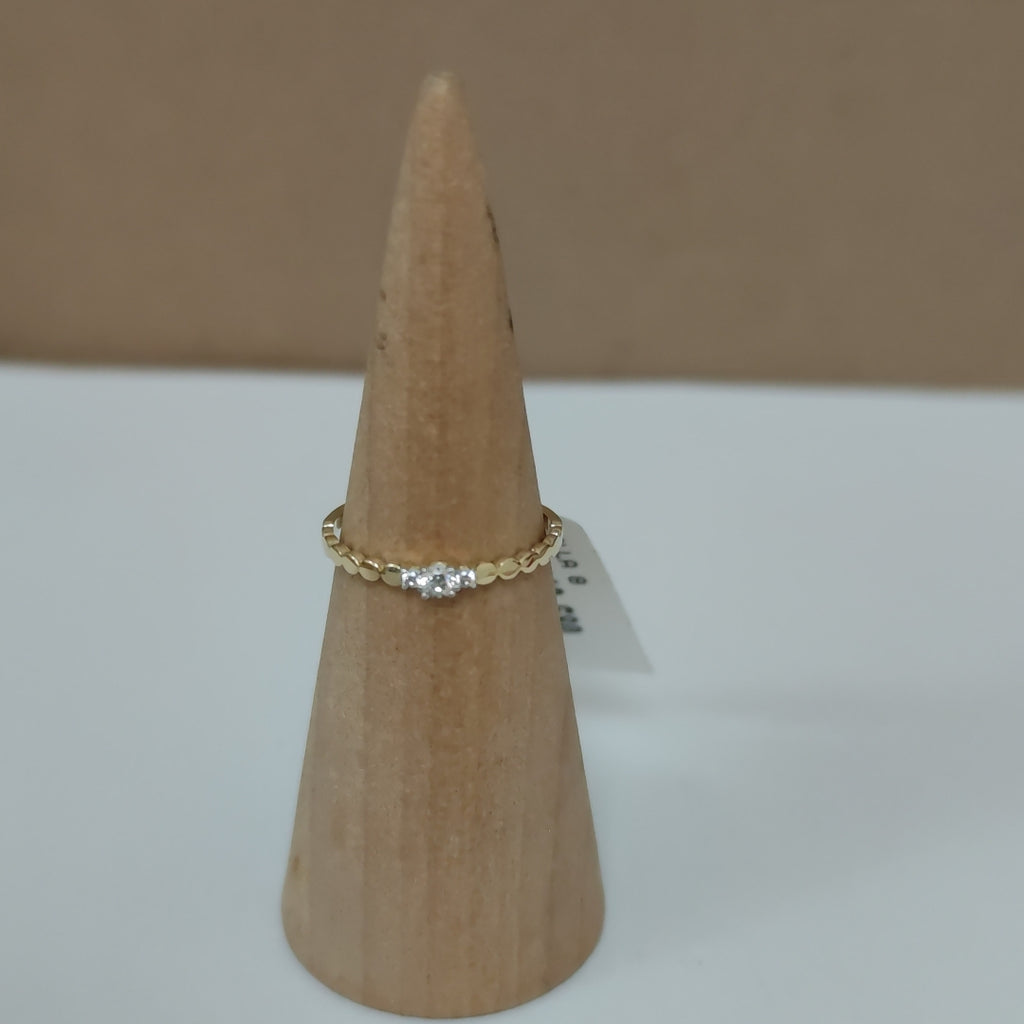 ANILLO ANILLITO C CIRCONIAS 14K 8 TALLA 1 GR (NUEVO)