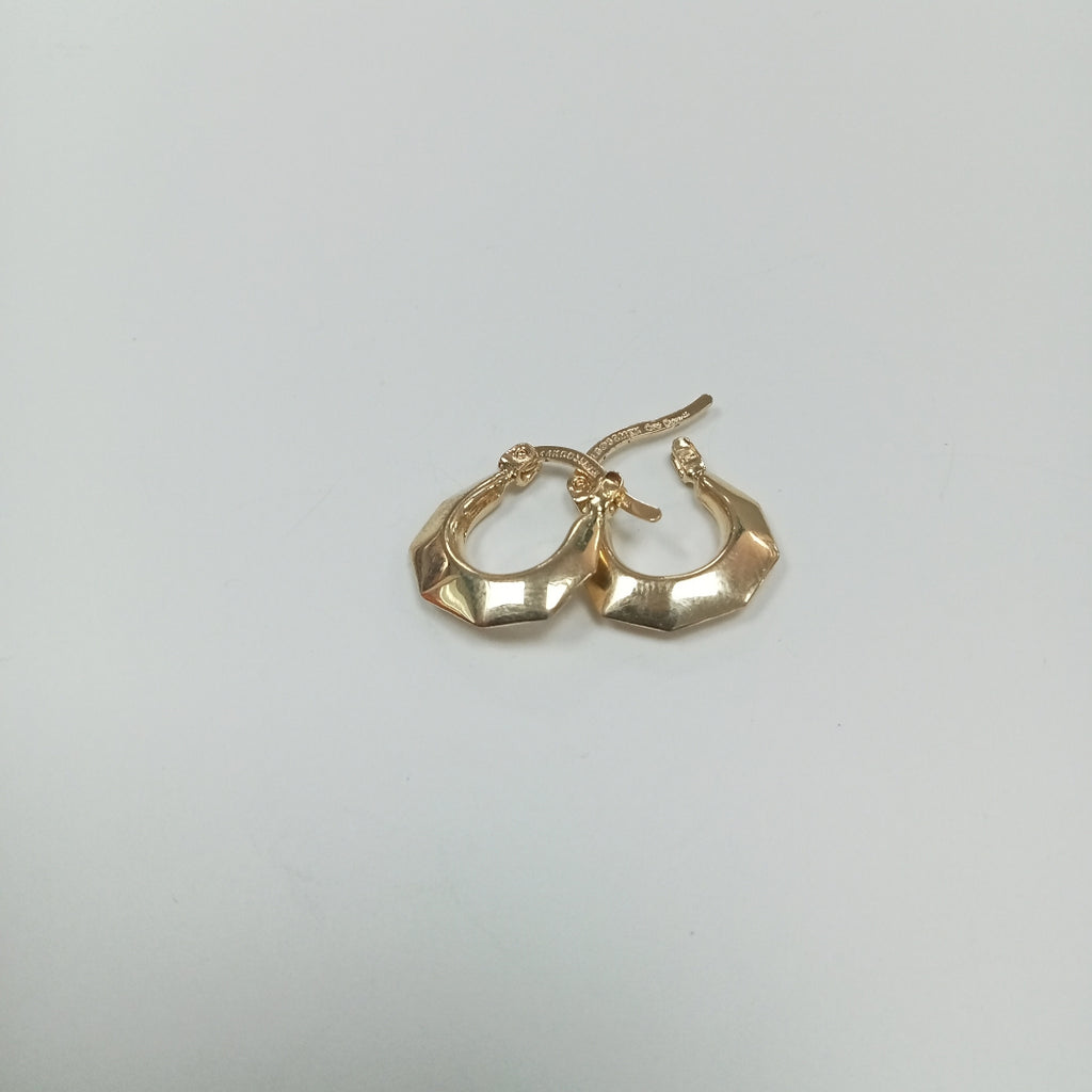 ARETES TEJIDO ARRACADA FACETADA 14K 1.3 GR (NUEVO)