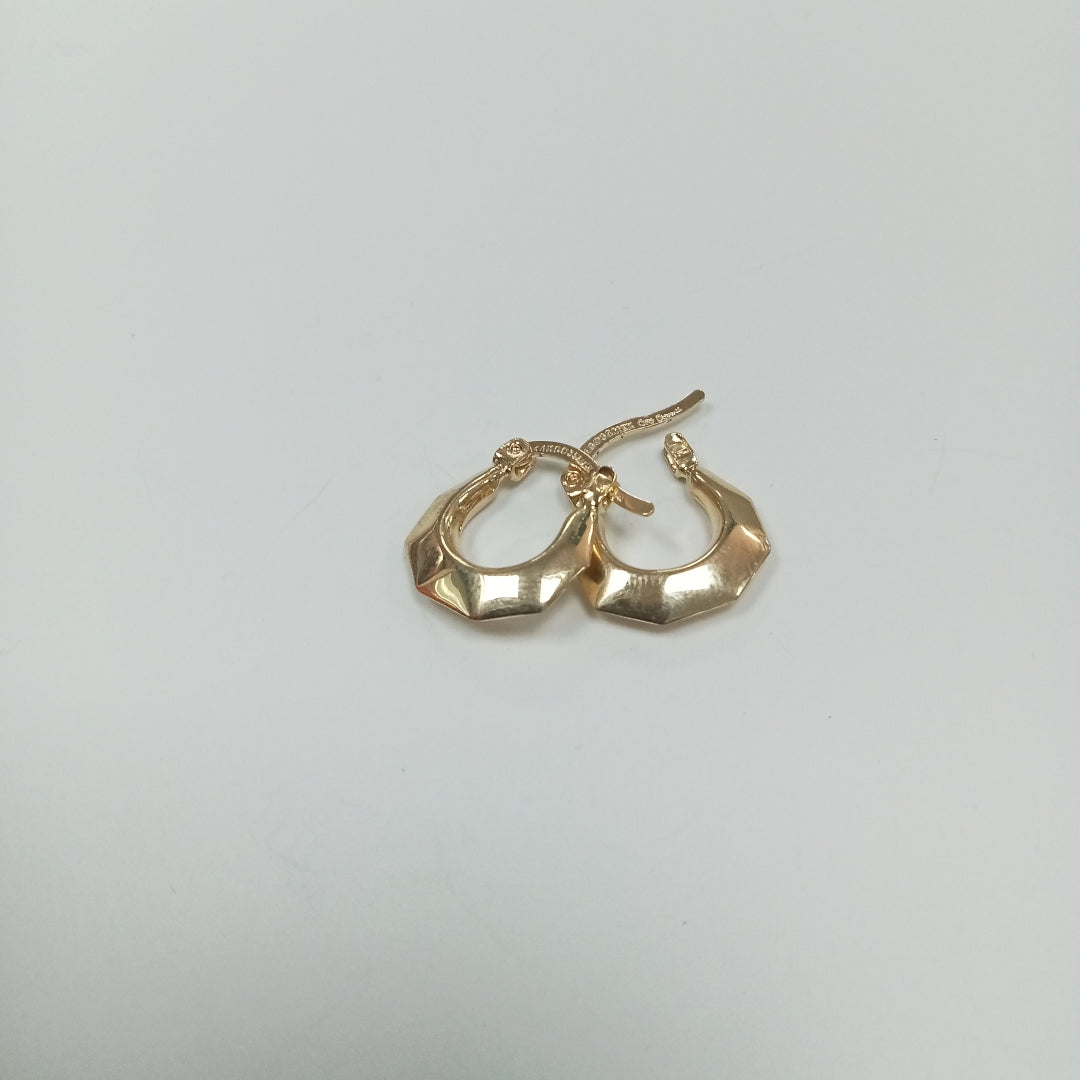 ARETES TEJIDO ARRACADA FACETADA 14K 1.3 GR (NUEVO)