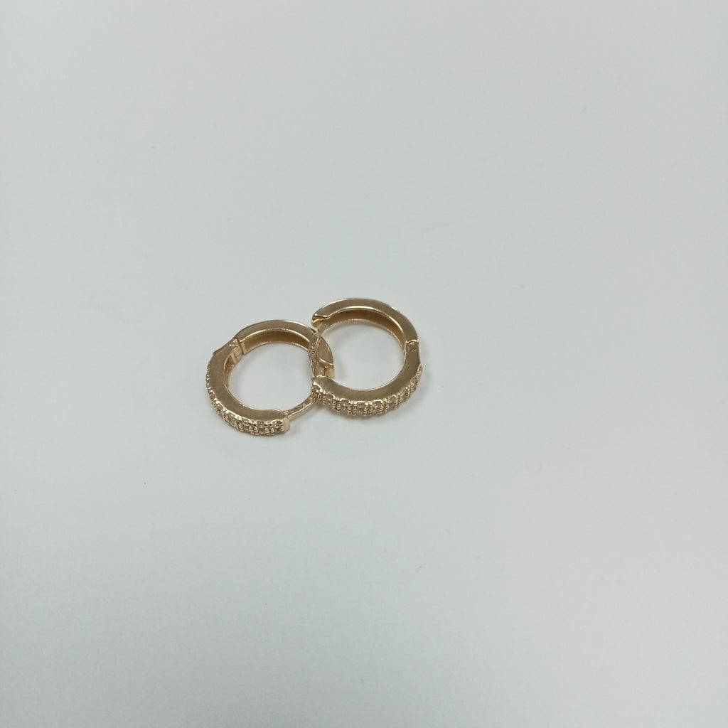 ARETES HUGGIES C CIRCONIAS 14K 1.7 GR (NUEVO)