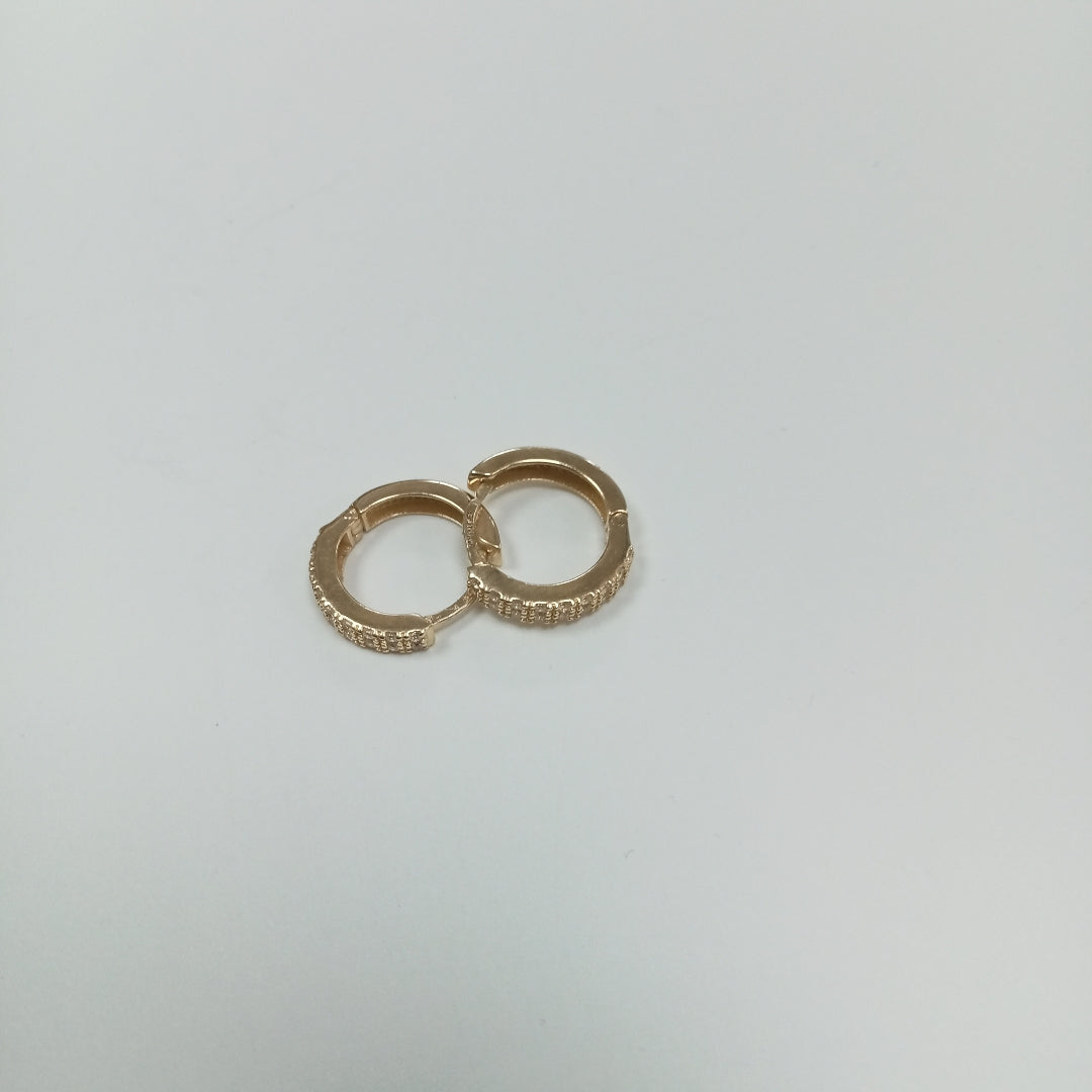 ARETES HUGGIES C CIRCONIAS 14K 1.7 GR (NUEVO)