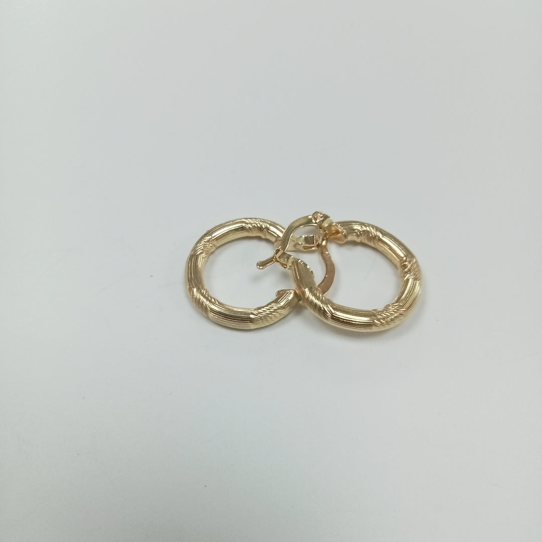 ARETES TEJIDO ARRACADAS CON DISEÑO 14K 2.7 GR (NUEVO)