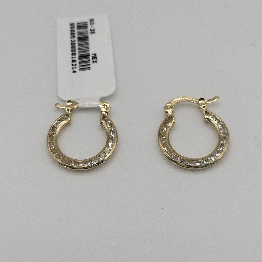 ARETES ARRACADAS CON CIRCONIAS 14K 2.3 GR (NUEVO)
