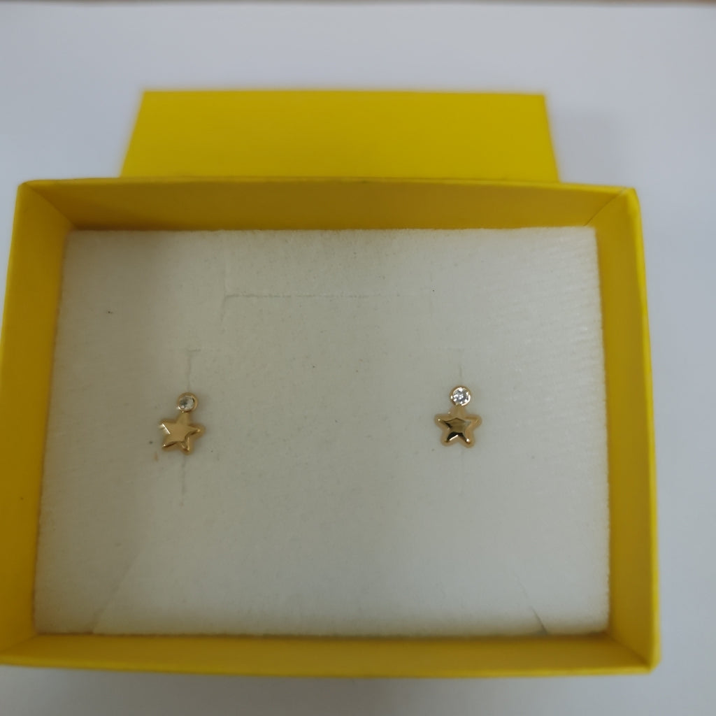 BROQUELES BROQUEL FIG ESTRELLA C CIRCONIA 14K 0.2603 GR (NUEVO)