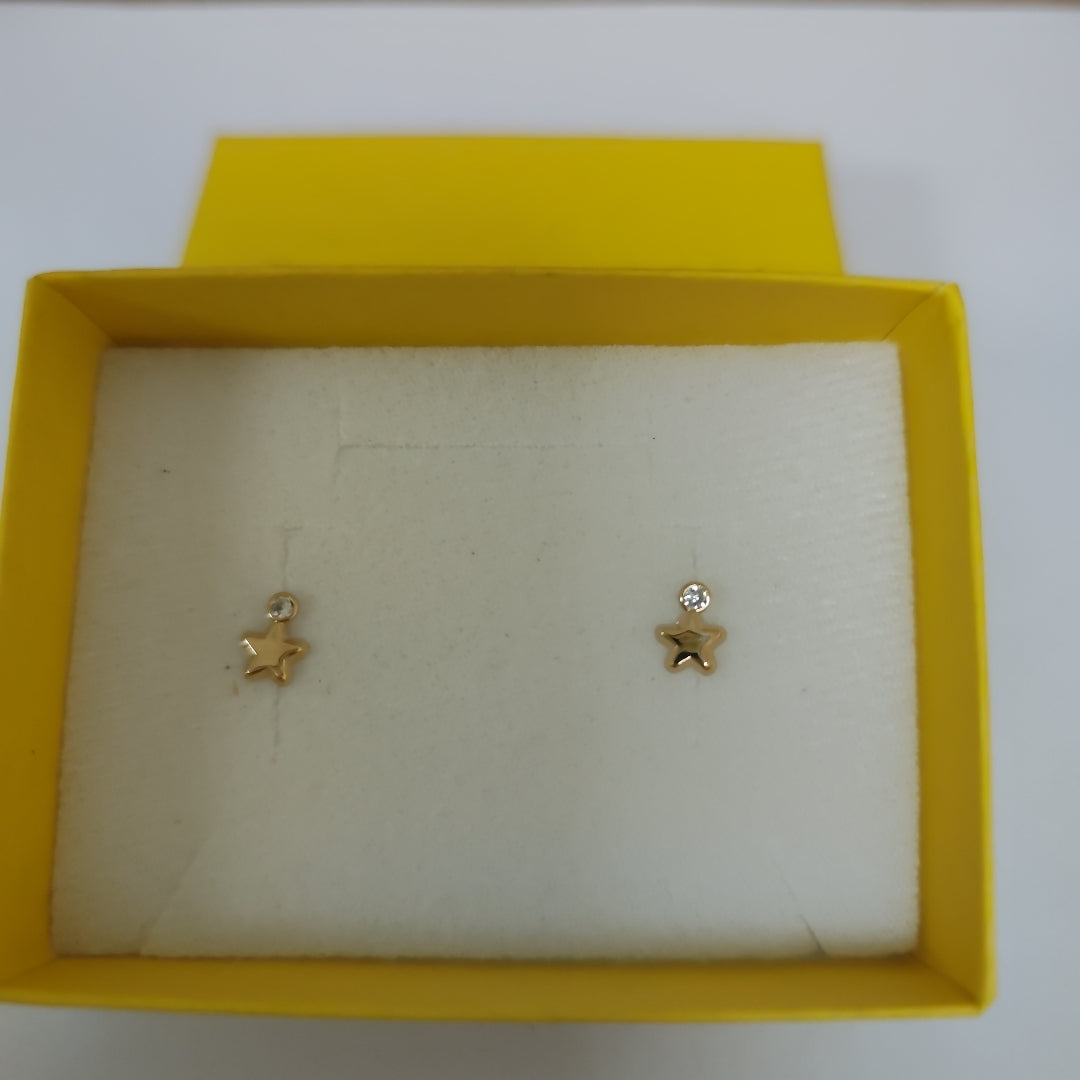BROQUELES BROQUEL FIG ESTRELLA C CIRCONIA 14K 0.2603 GR (NUEVO)