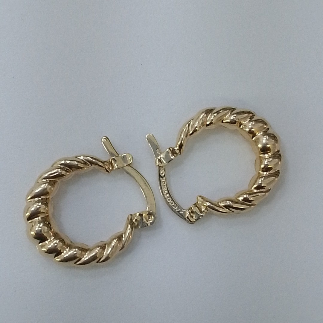 ARETES ARRACADAS TZL HUECAS 14K 1.5 GR (NUEVO)