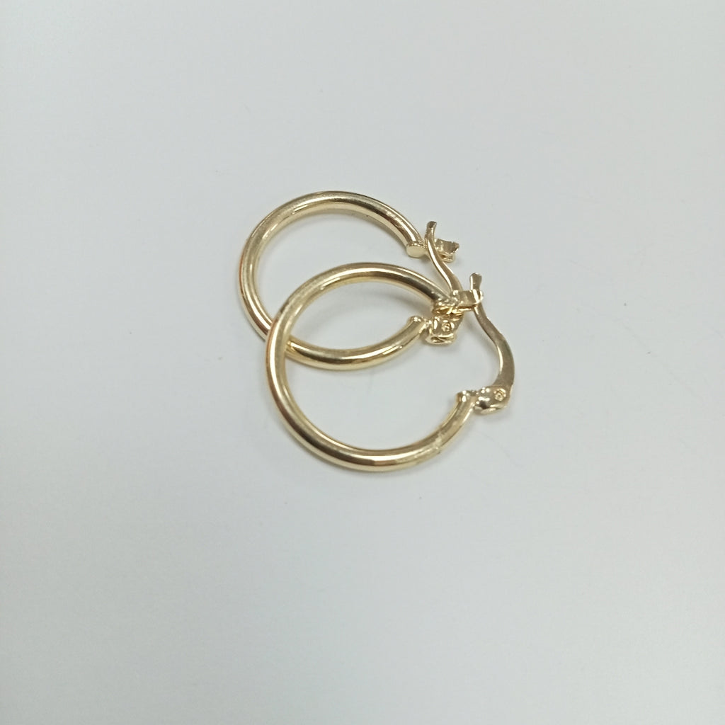 ARETES TEJIDO ARRACADAS LISAS 14K 1.2 GR (NUEVO)